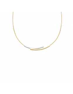 Gouden choker met zilveren kern
4mm/vierkant/0.03crt/bicolor