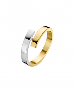 Gouden ring met zilveren kern
bicollor 
breedte: 3mm
0,02 crt
