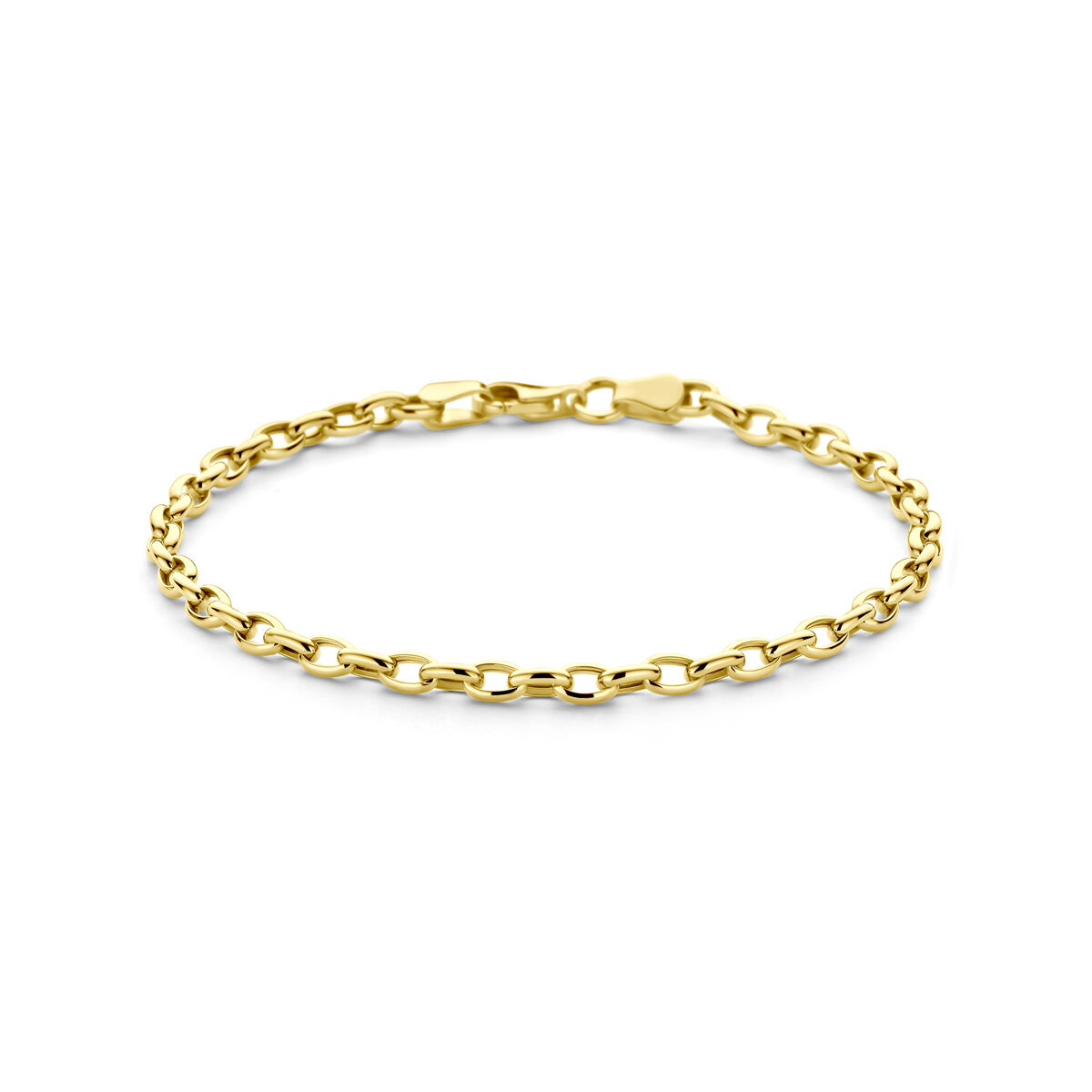 14 karaats geelgouden armband anker met een draaglengte van 18,5 cm. De schakelbreedte is 3.1mm.
