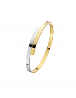 Bangle armband geelgoud/witgoud met zilveren kern
