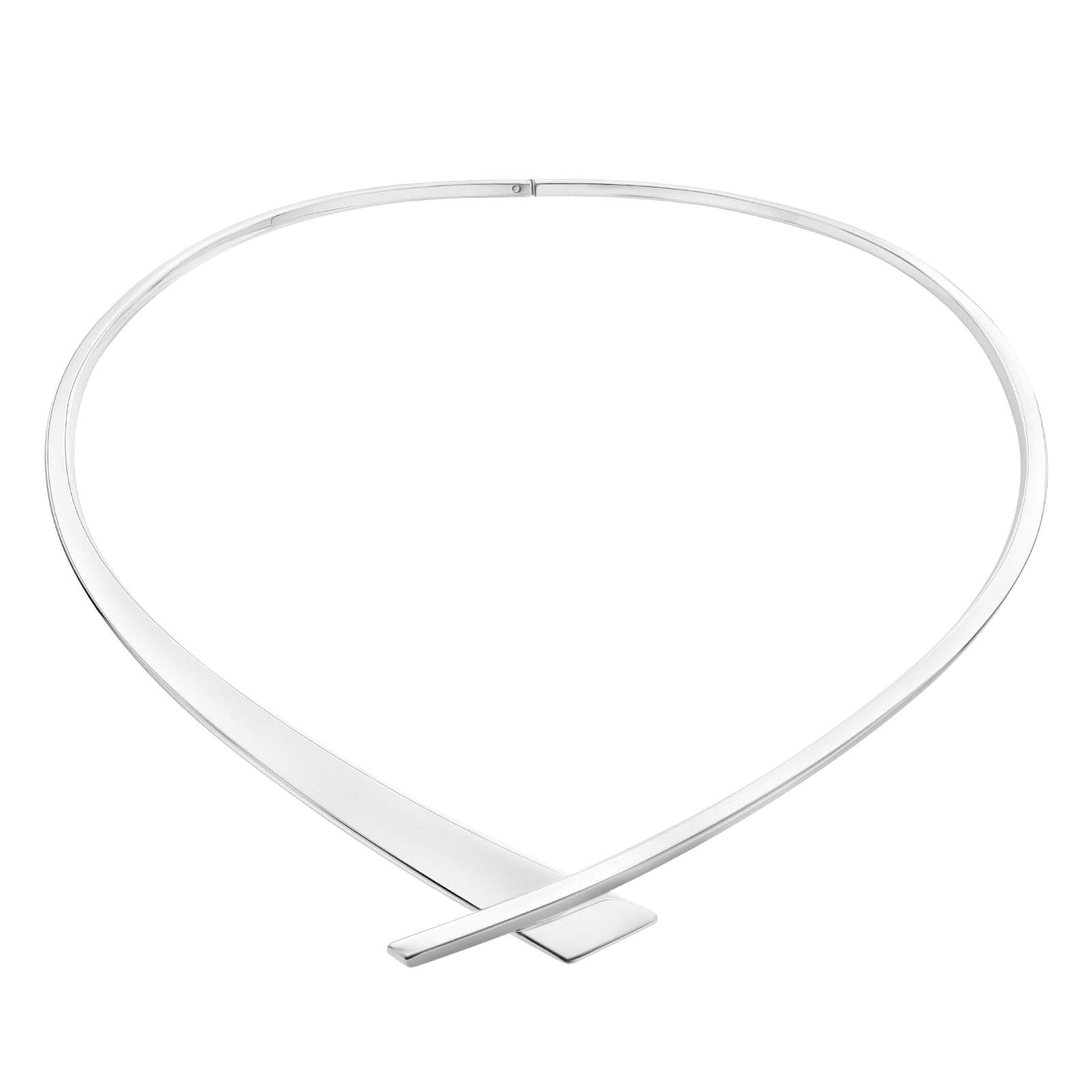 Een 925/1000 zilveren spang in v-vorm overlappend model