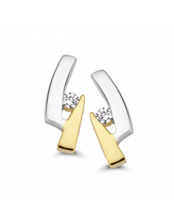 Gouden oorbellen
bicolor met diamant 0,03 crt