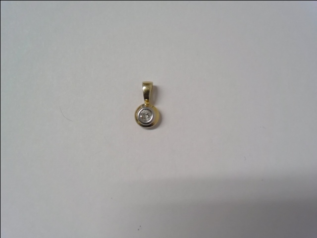 Halsschmuck Ref.-Nr.: 010 585/- Gold, gelb 1 Zirkonia  Wei&szlig; kleine Einschl&uuml;sse Brillantschliff 0,10ct. 