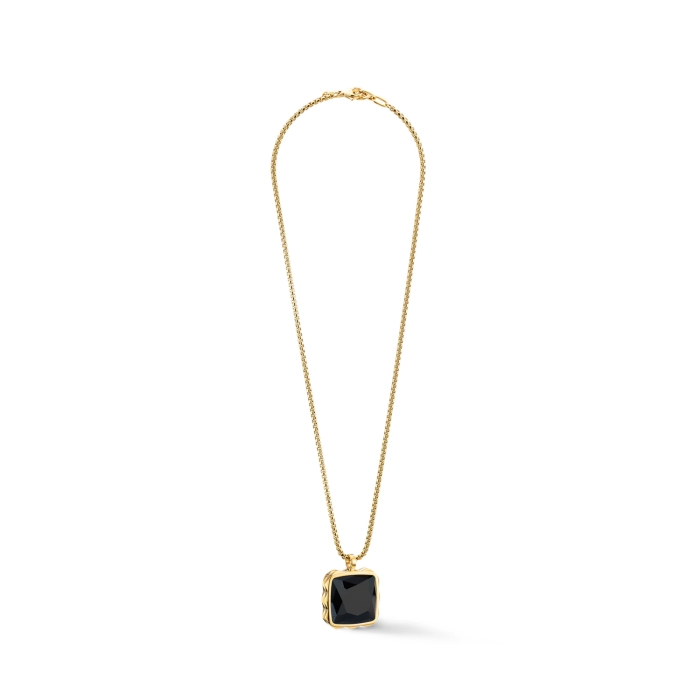 Collier double met onyx 