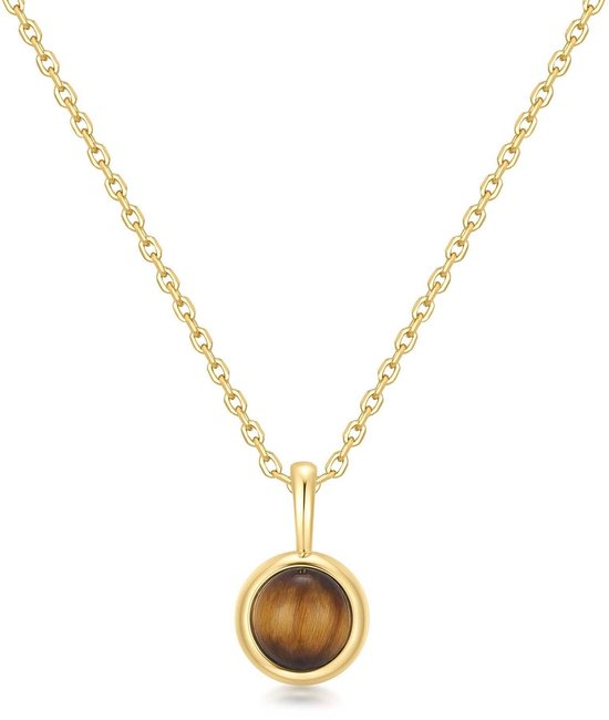 Ania Haie zilver verguld collier Gold Tiger Eye Pendant