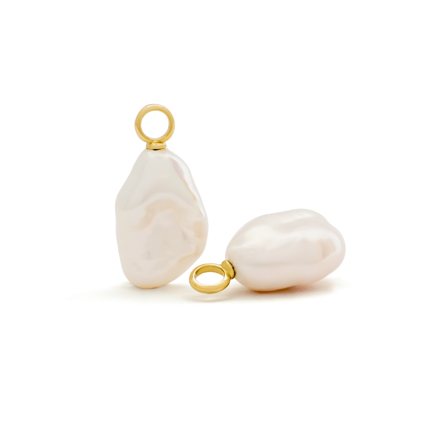 gouden creoolhangers, barok parel