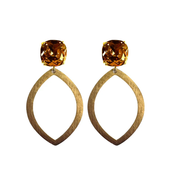 Paulie Pocket Stone Earrings Navette Brown

De oorbellen bevatten een stainless steel pinnetje