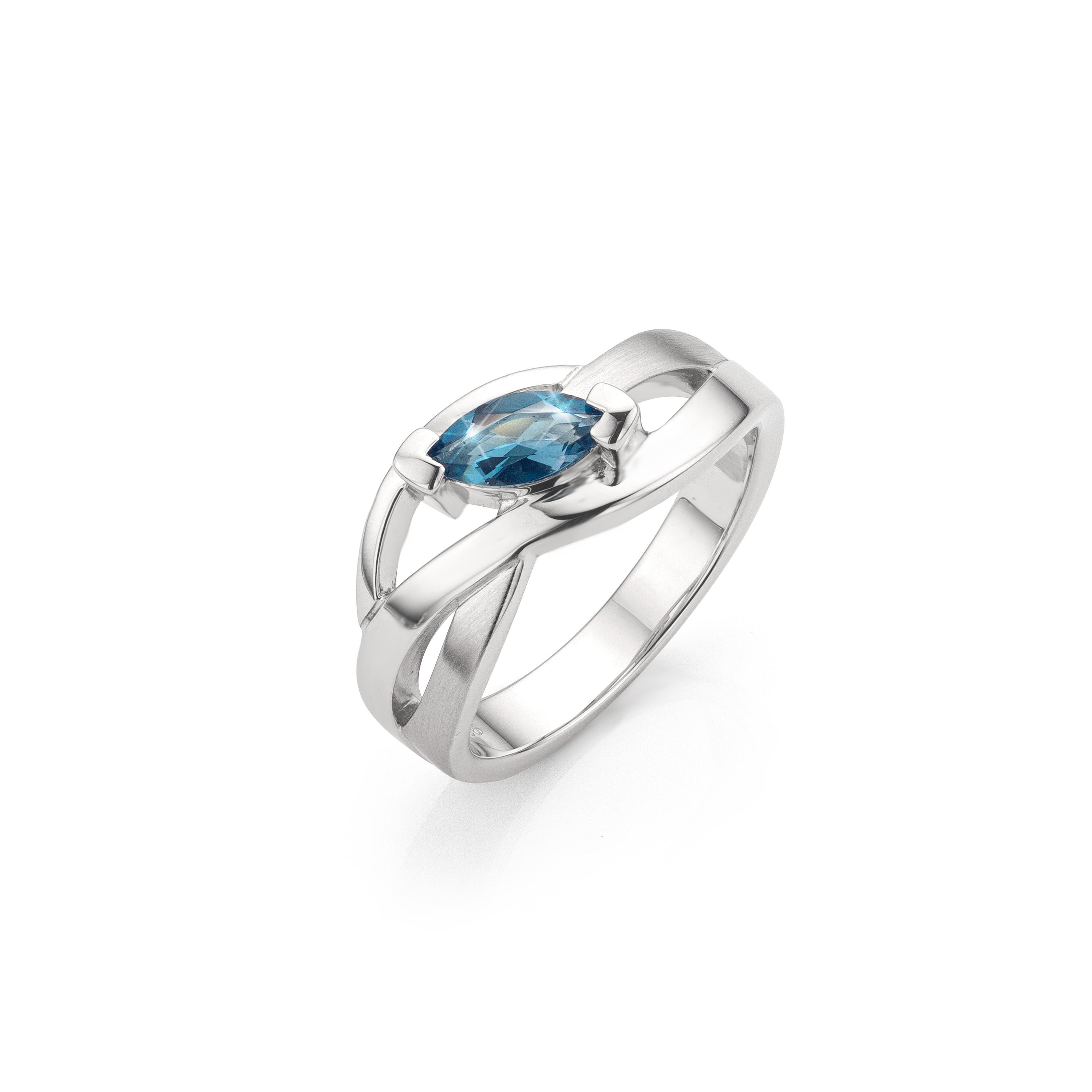 Zilv. Ring rhod. topaas