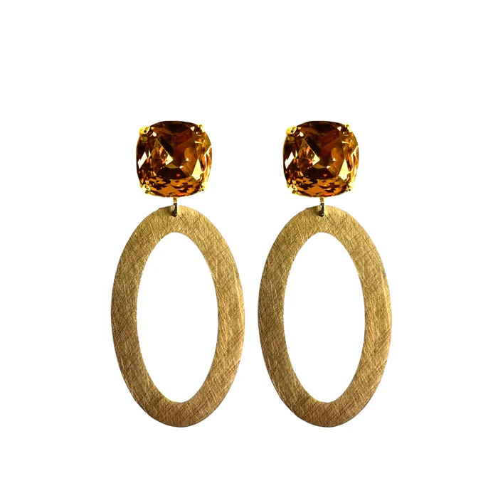 Paulie Pocket Stone Earrings Oval Brown

De oorbellen bevatten een stainless steel pinnetje