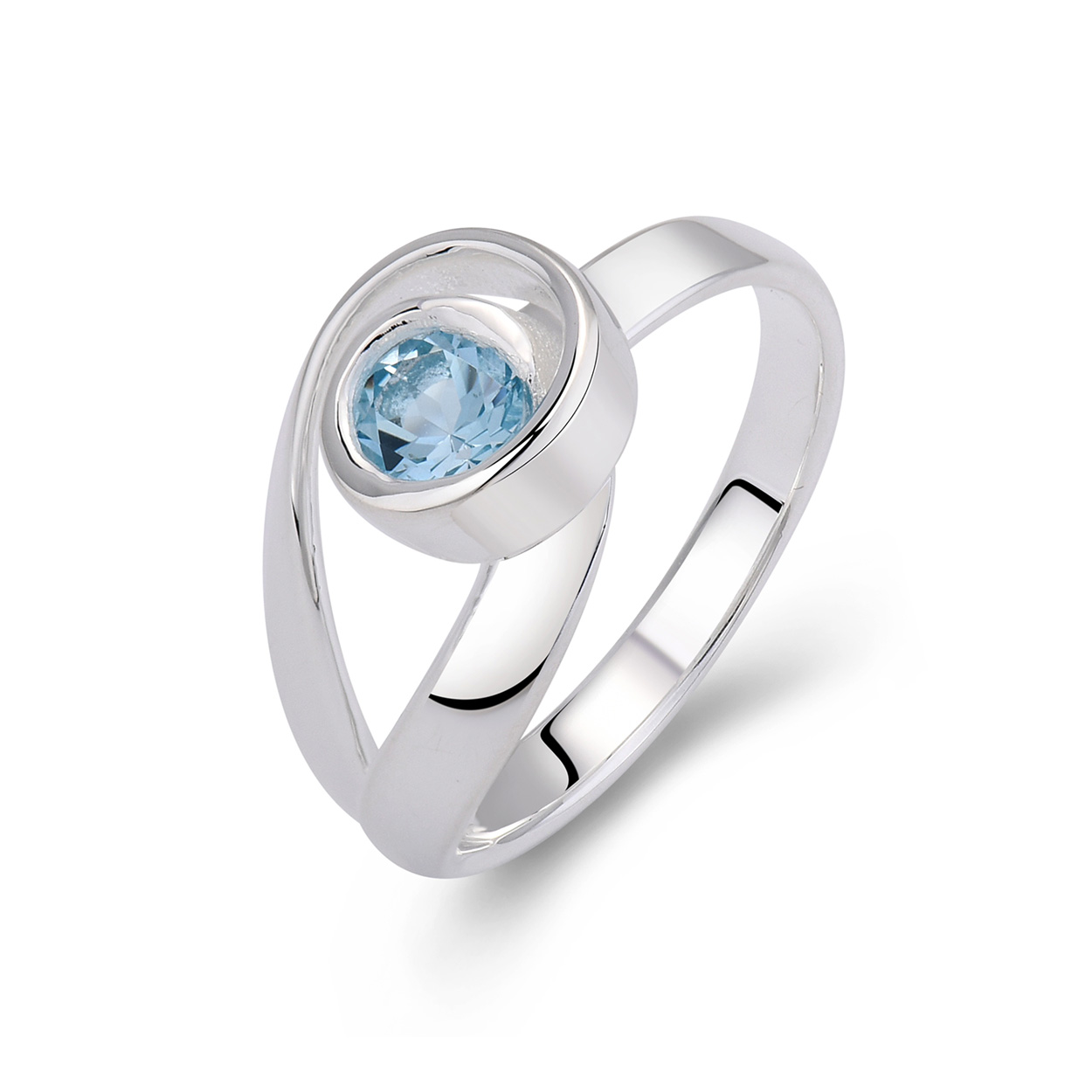 Een prachtige ring gemaakt van zilver en topaas.