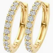 BLUSH GEELGOUDEN OORRINGEN LABGROWN DIAMOND