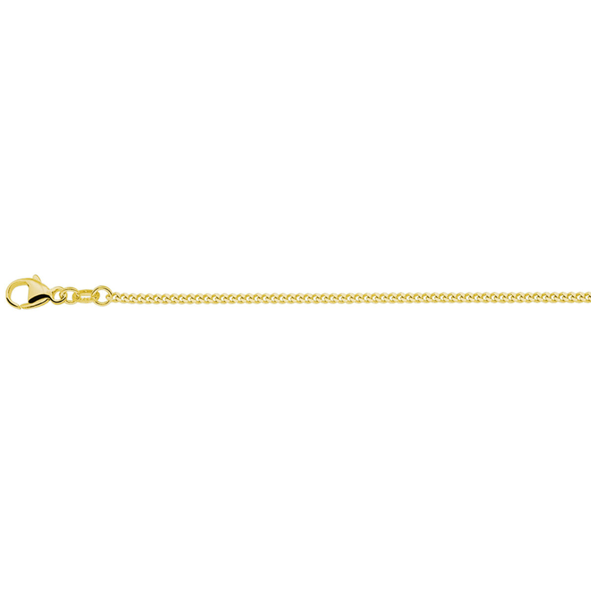 Zilver Verguld Gourmet Schakel Collier 45 cm 2.1 mm