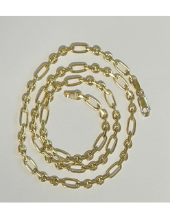 Massief schakel collier 14krt met een kern van zilver. Dit zorgt ervoor dat het collier niet kan deuken! Top kwatiteit collier voorzien van 585 14 krt goud keurteken en 925 zilver keurteken.