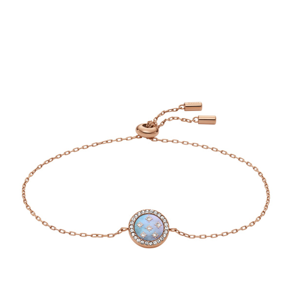 De FOSSIL MERRIT ARMBAND JF04937791 is een betoverende armband in de kleur roségoud, gemaakt van roestvrij staal. Het heeft een verstelbare, schuifbare bal als sluiting voor een perfecte pasvorm. Draag het als een elegant statement piece op zichzelf of gecombineerd met andere sieraden voor een verfijnde look.

