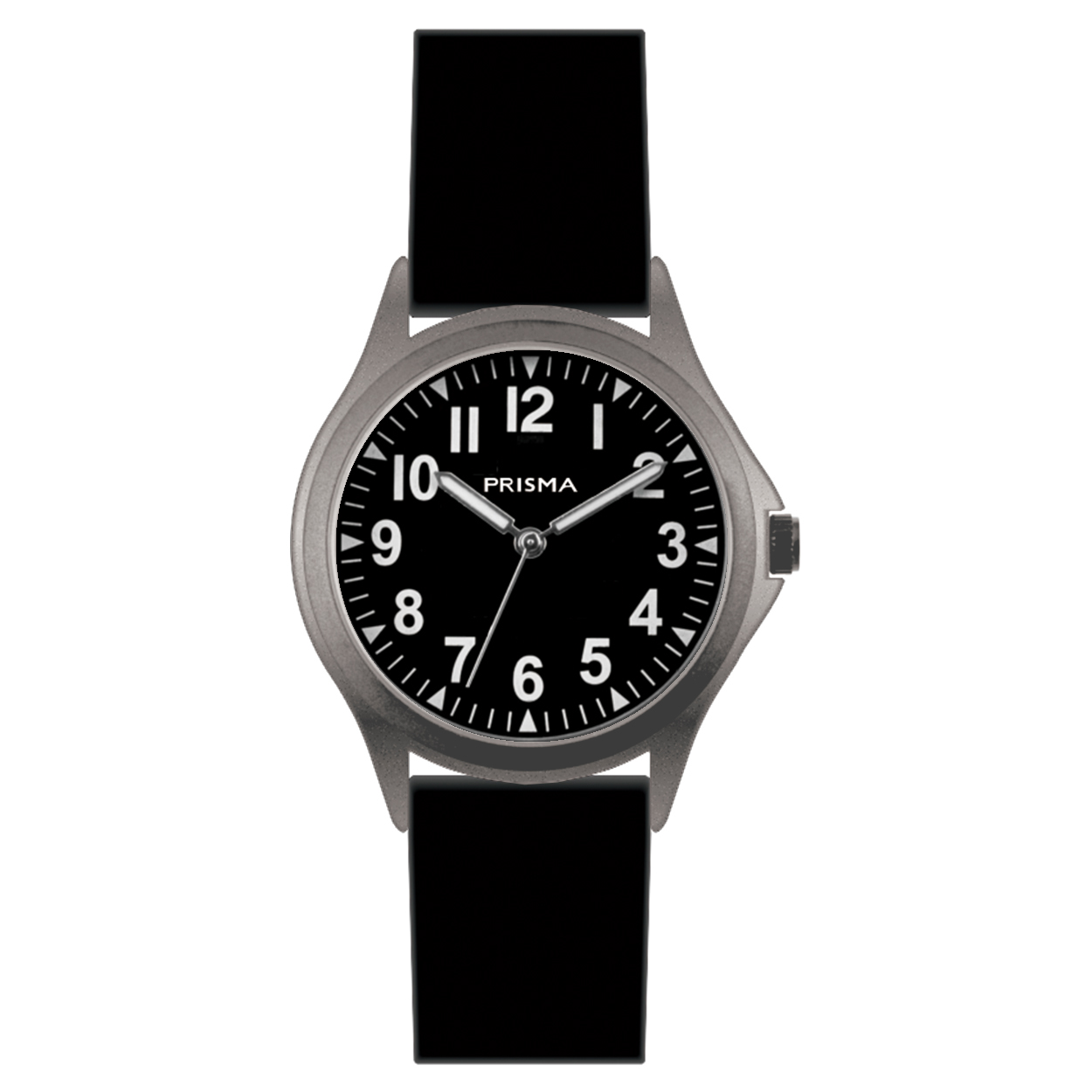 Prisma Coolwatch horloge CW403 jongens kunststof 5 ATM zilver/grijs

Algemeen
Geslacht: jongens
Model: CW403

Voordelen
- band plastic/silicone zwart
- wijzerplaat zwart met witte cijfers (arabisch)
- duidelijke tijdsweergave
- spat waterdicht: handenwassen, regen
- quartz
- maat kast 31,6mm (breedte) 8,6mm (dikte)

