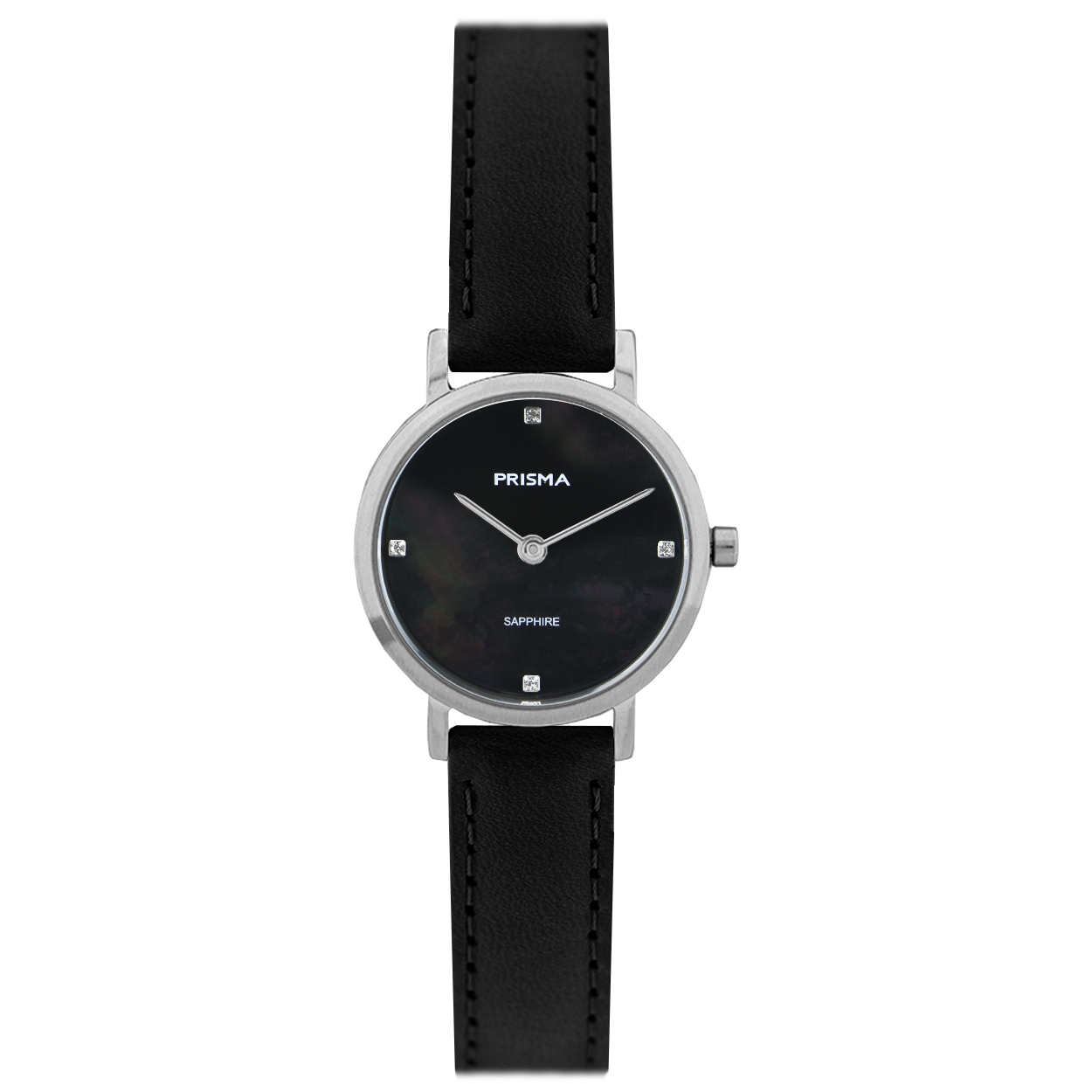 Prisma horloge P1402 dame titanium saffierglas 10 ATM zilverkleur kast met antraciet parelmoer wijzerplaat

Algemeen
Geslacht: dames
Model: P.1402

Voordelen
- band echtlederen zwarte band
- wijzerplaat antraciet parelmoer met crystal index- glas is zeer krasvast
- lichtgewicht materiaal met extra draagcomfort
- waterdicht 5 meter
- quartz
- maat kast 26 mm (breedte) 6,5 mm (dikte)

