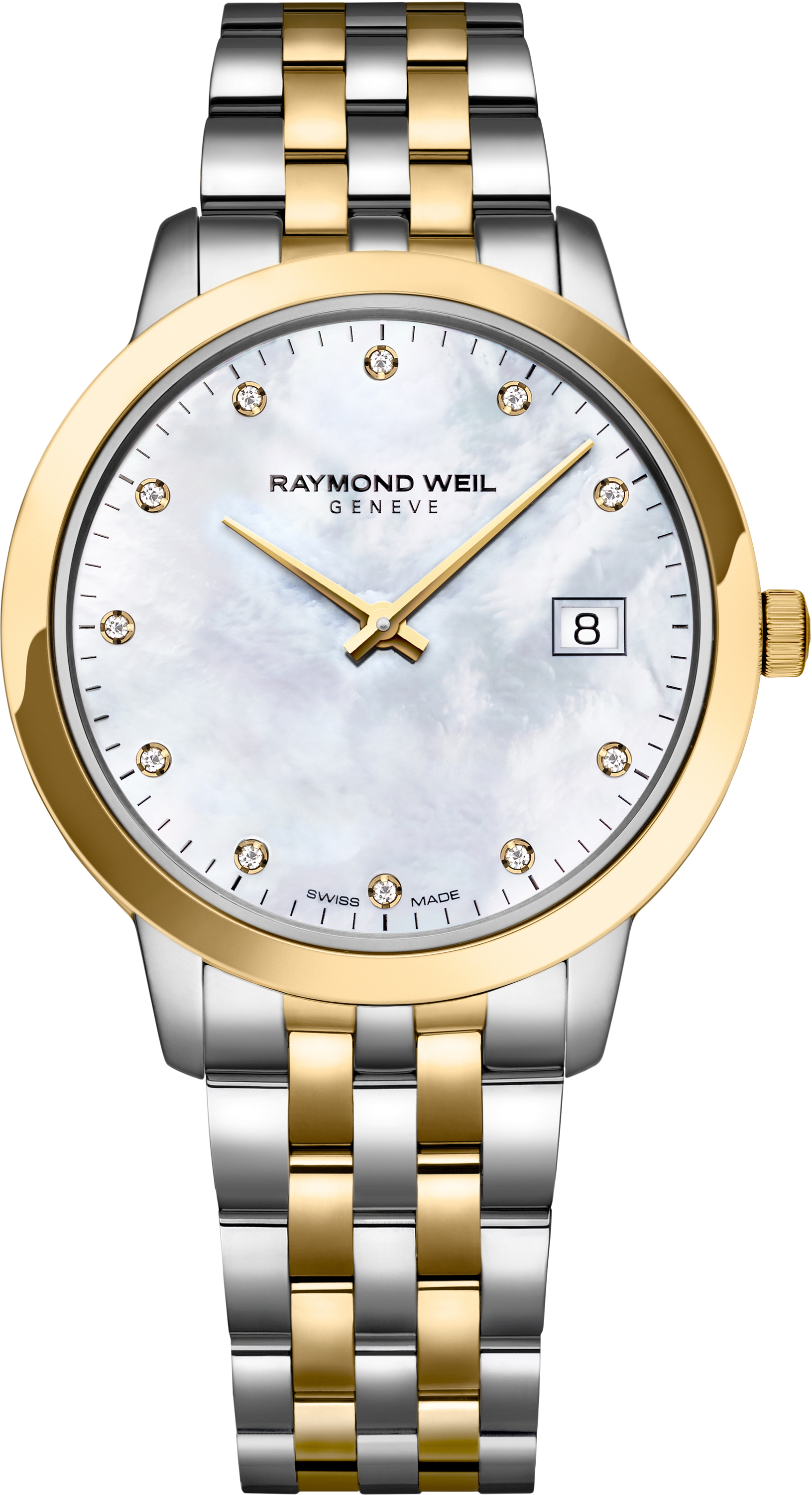 Dit is een horloge van het merk Raymond Weil gemaakt voor dames.
De specificaties zijn als volgt:
Kastmaat: 34 mm
Kastdikte: 7 mm
Waterdichtheid: 5 ATM / 50 Meter / 165 Feet
Dit horloge heeft de volgende functies/eigenschappen:
Datumaanduiding
