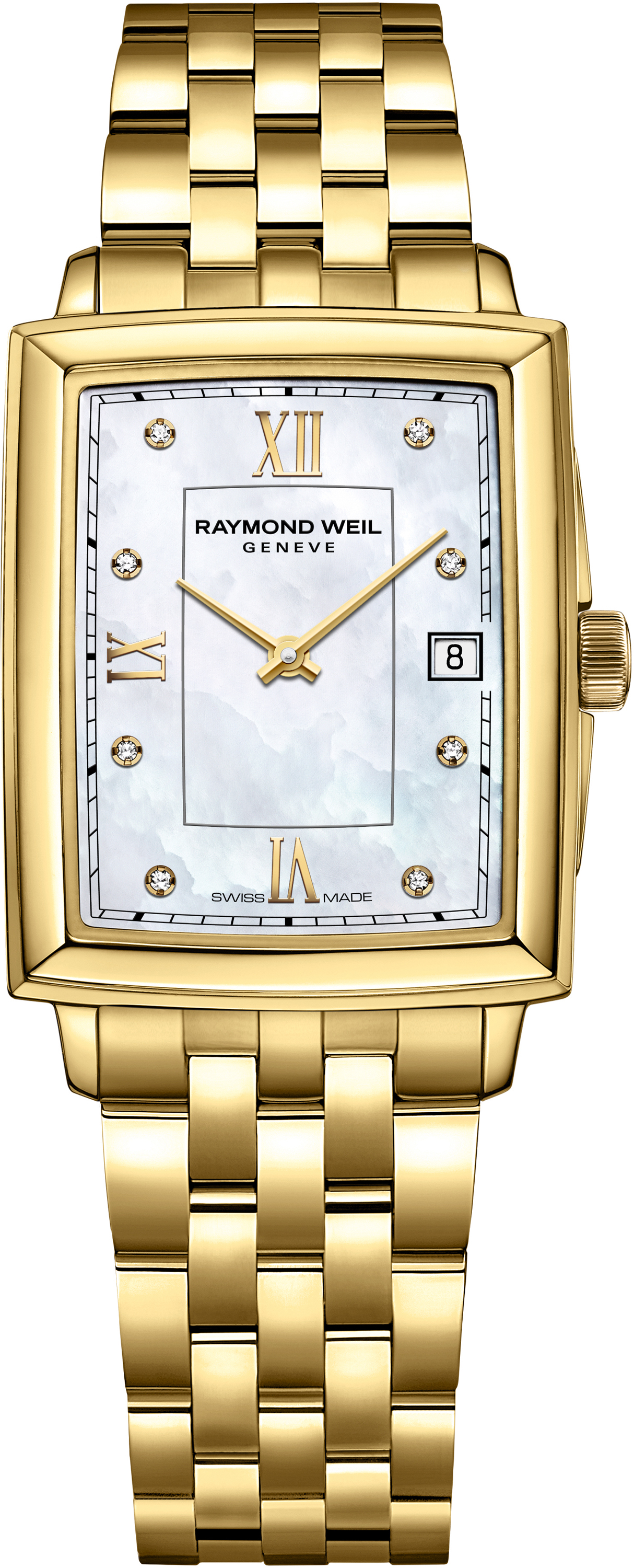 Dit is een horloge van het merk Raymond Weil gemaakt voor dames.
De specificaties zijn als volgt:
Kastmaat: 22,6x28,1 mm
Kastdikte: 6,25 mm
Waterdichtheid: 5 ATM / 50 Meter / 165 Feet
Dit horloge heeft de volgende functies/eigenschappen:
Datumaanduiding