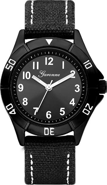 Dit is een horloge van het merk Garonne gemaakt voor jongens.
De specificaties zijn als volgt:
Kastmaat: 33 mm
Kastdikte: 10 mm
Bandbreedte: 18
Waterdichtheid: 5 ATM / 50 Meter / 165 Feet