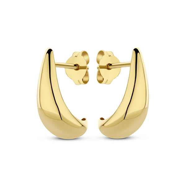 Leuke gouden oorstekers van het merk Swing Jewels.