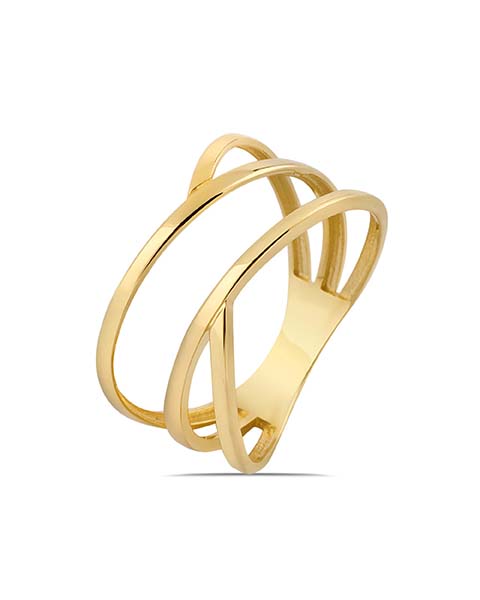 Gouden fantasie ring in maat 56