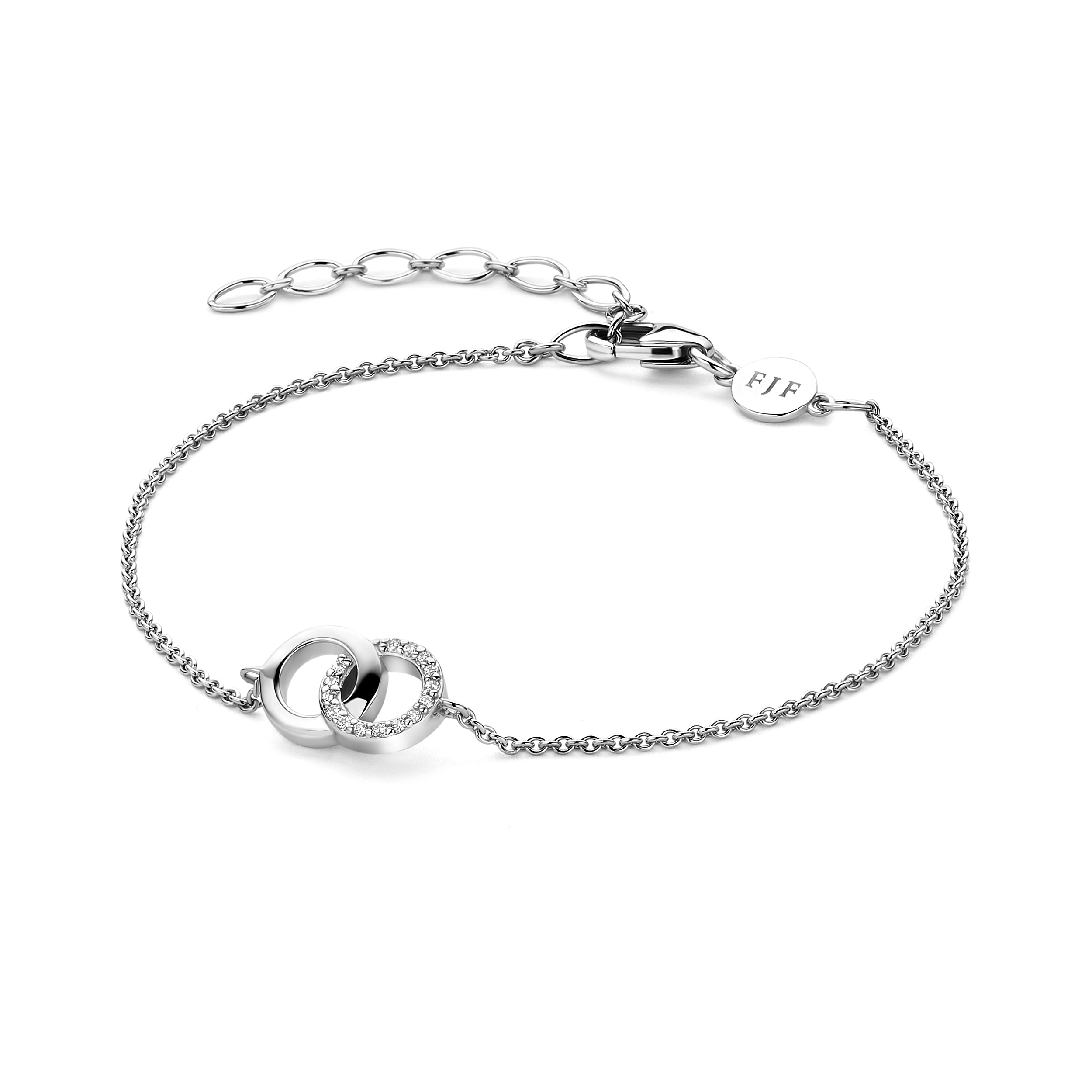 FJF Jewellery armband zilver met zirkonia's FJF0050039SWH
te dragen op 15,5-18,5 cm