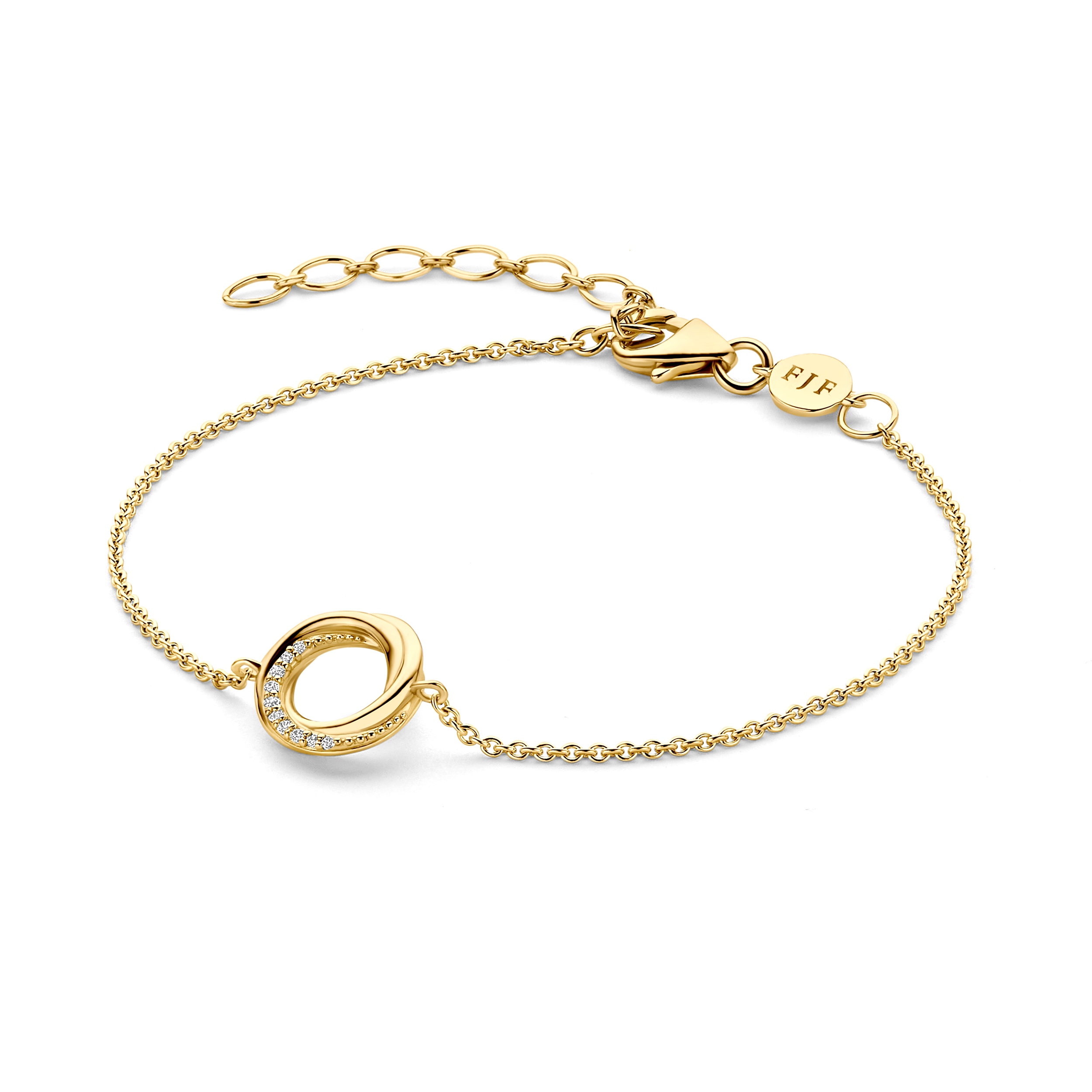 FJF Jewellery armband zilver goldplated met zirkonia's  FJF0050040YWH

combineer met de andere sieraden van deze lijn voor een complete look!