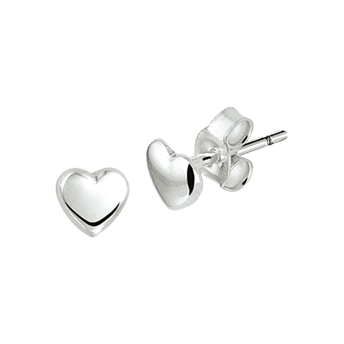 Zilveren oorknoppen met een hart.