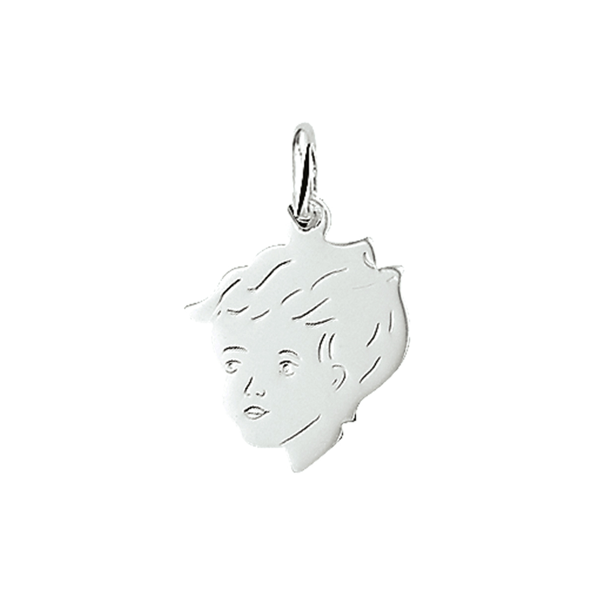 hanger jongen 14 x 17,5 mm zilver wit