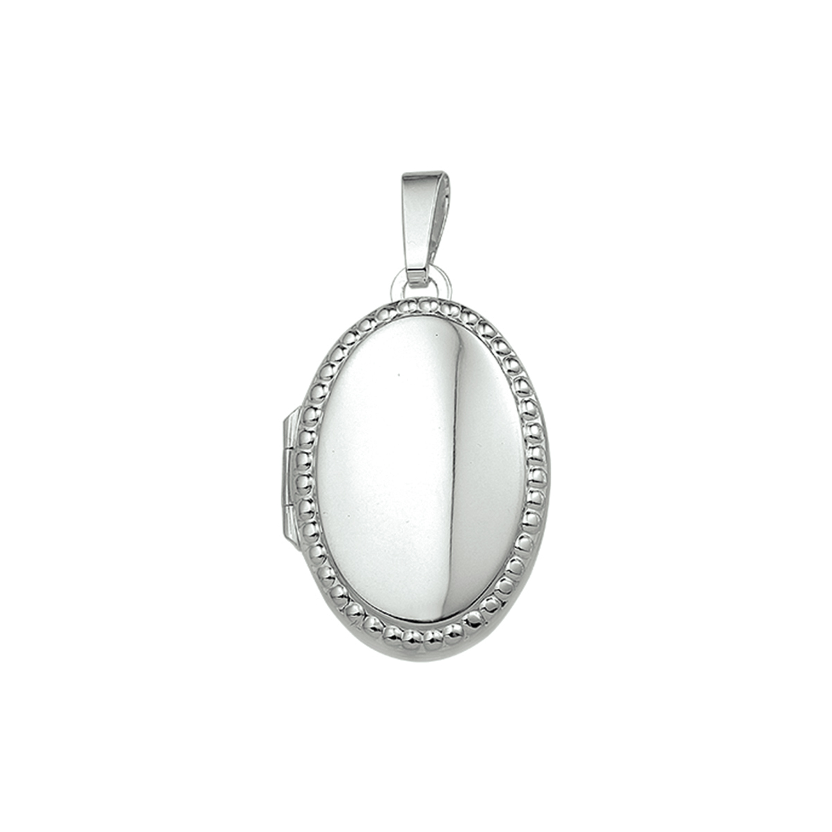 Zilveren medaillon. In het medaillon passen twee fotos.