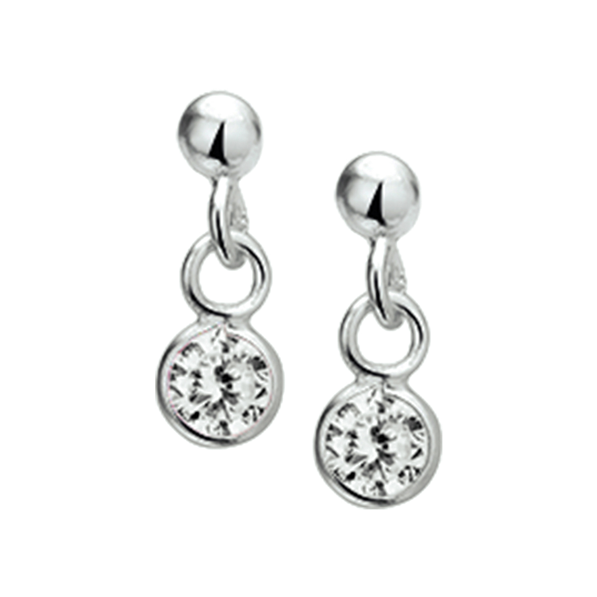 Oorhangers zilver met zirkonia