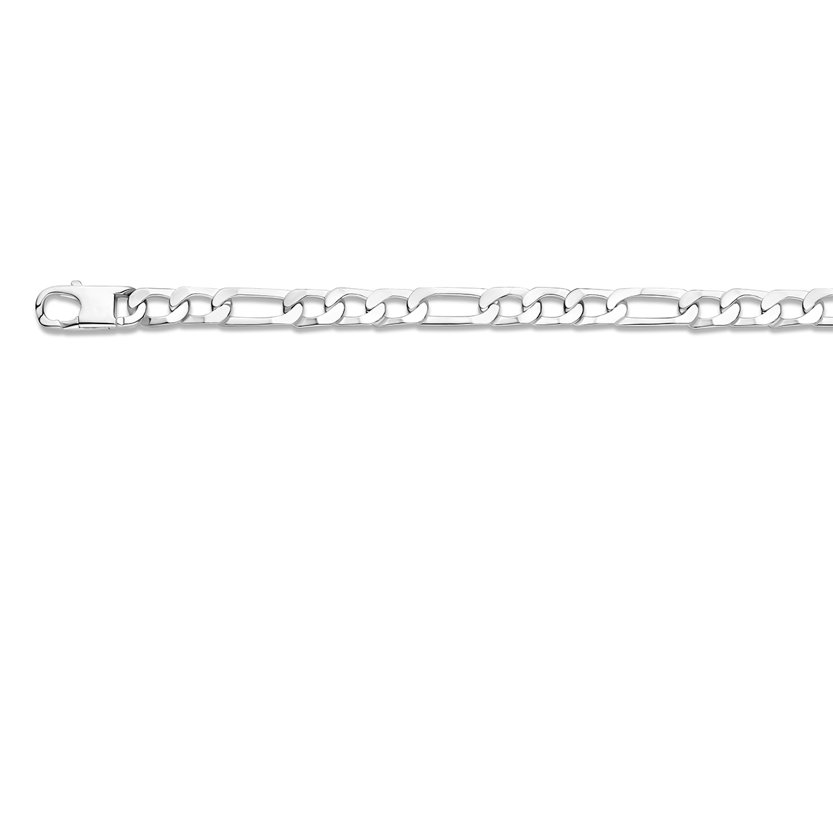 Stijlvol zilveren lengte artikel met een figaro schakel. Het lengte artikel heeft een draaglengte van 50cm en een schakelbreedte van 7mm. Uitgevoerd met een stevige karabijn sluiting.