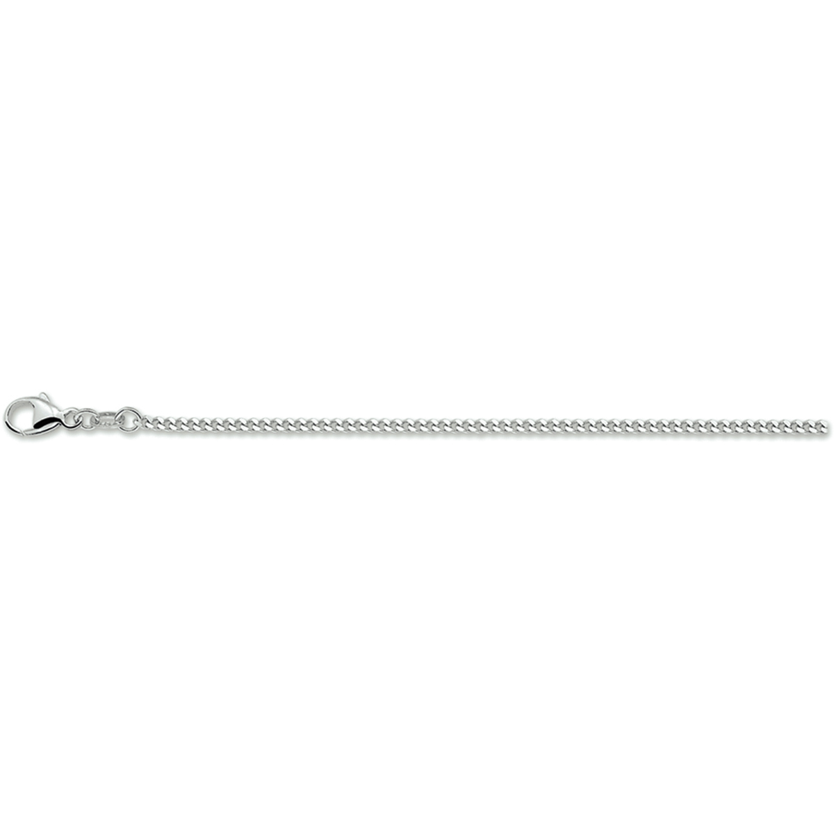 Zilveren collier met gourmette schakel. De schakelbreedte is 1.7mm.