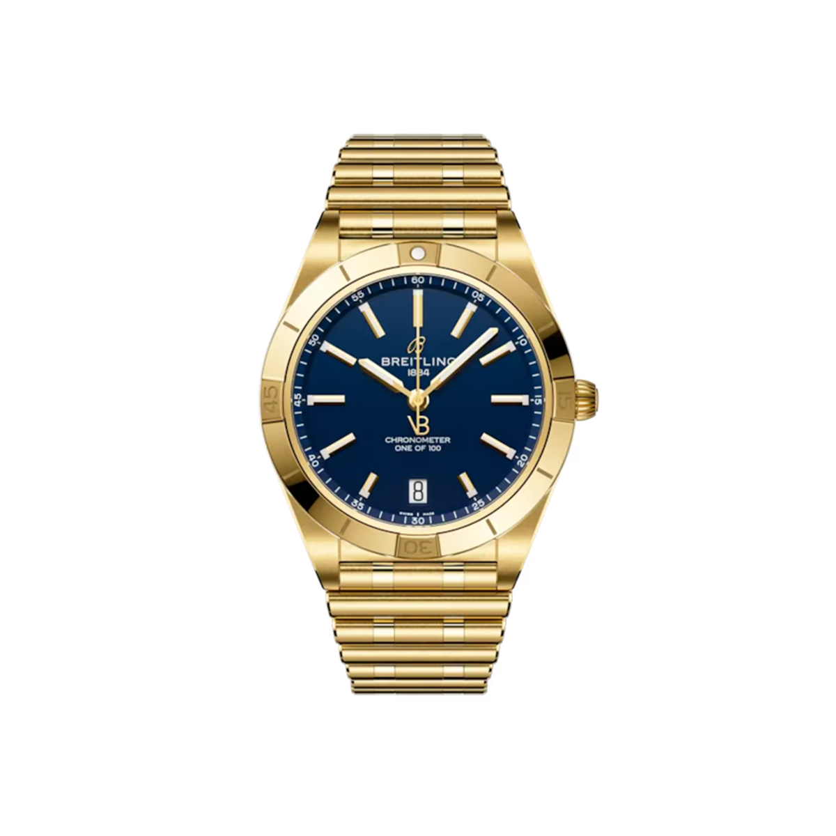 Dit Breitling horloge behoort tot de Breitling Chronomat collectie. 
Referentienummer: K103801A1C1K1
Caliber: Breitling 10
