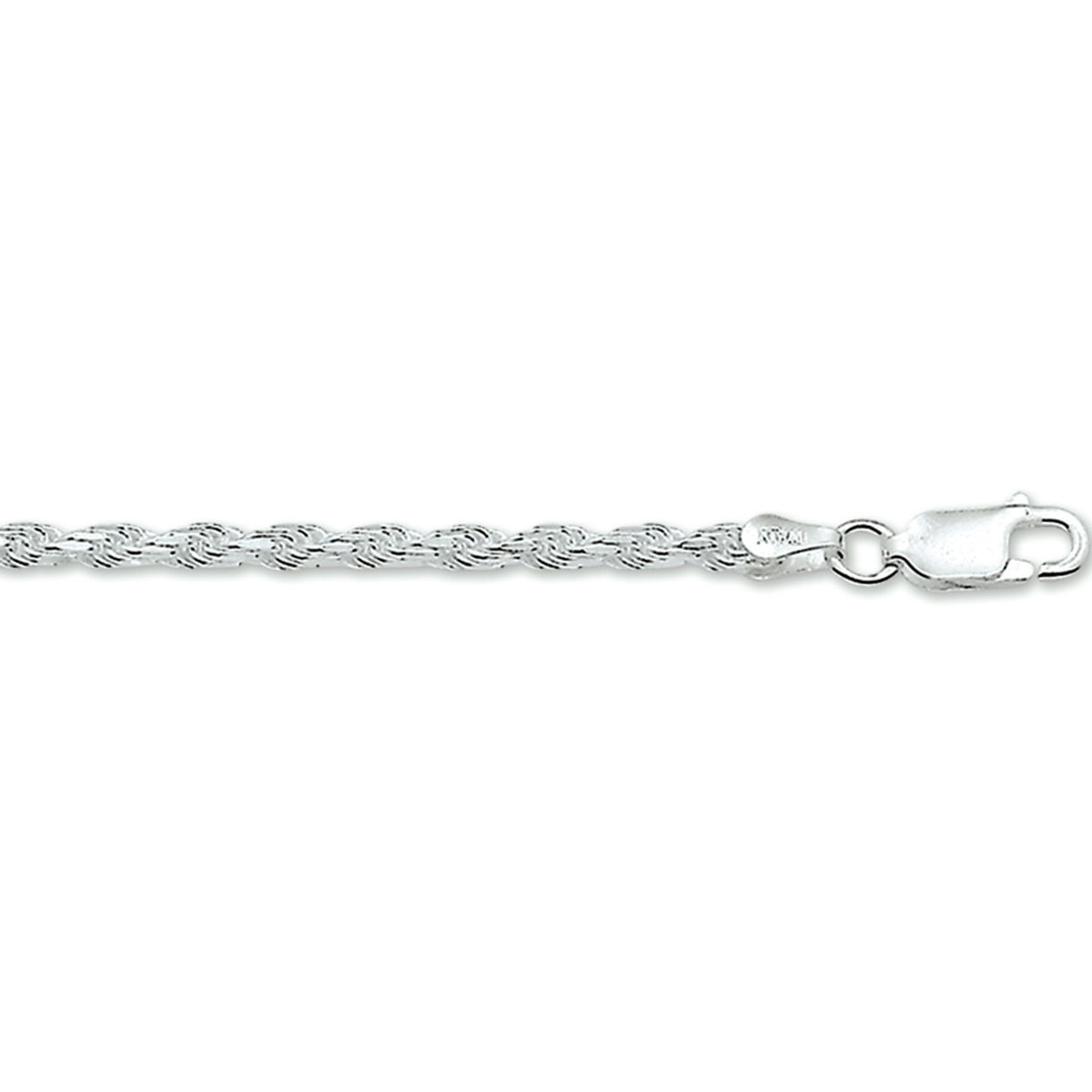 Zilveren armband met een koord schakel.
2.2 mm en lengte 18cm
