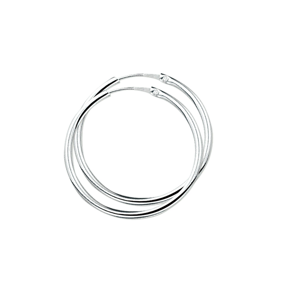 Gerhodineerd zilveren oorringen met een ronde buis en een scharnier-sluiting.