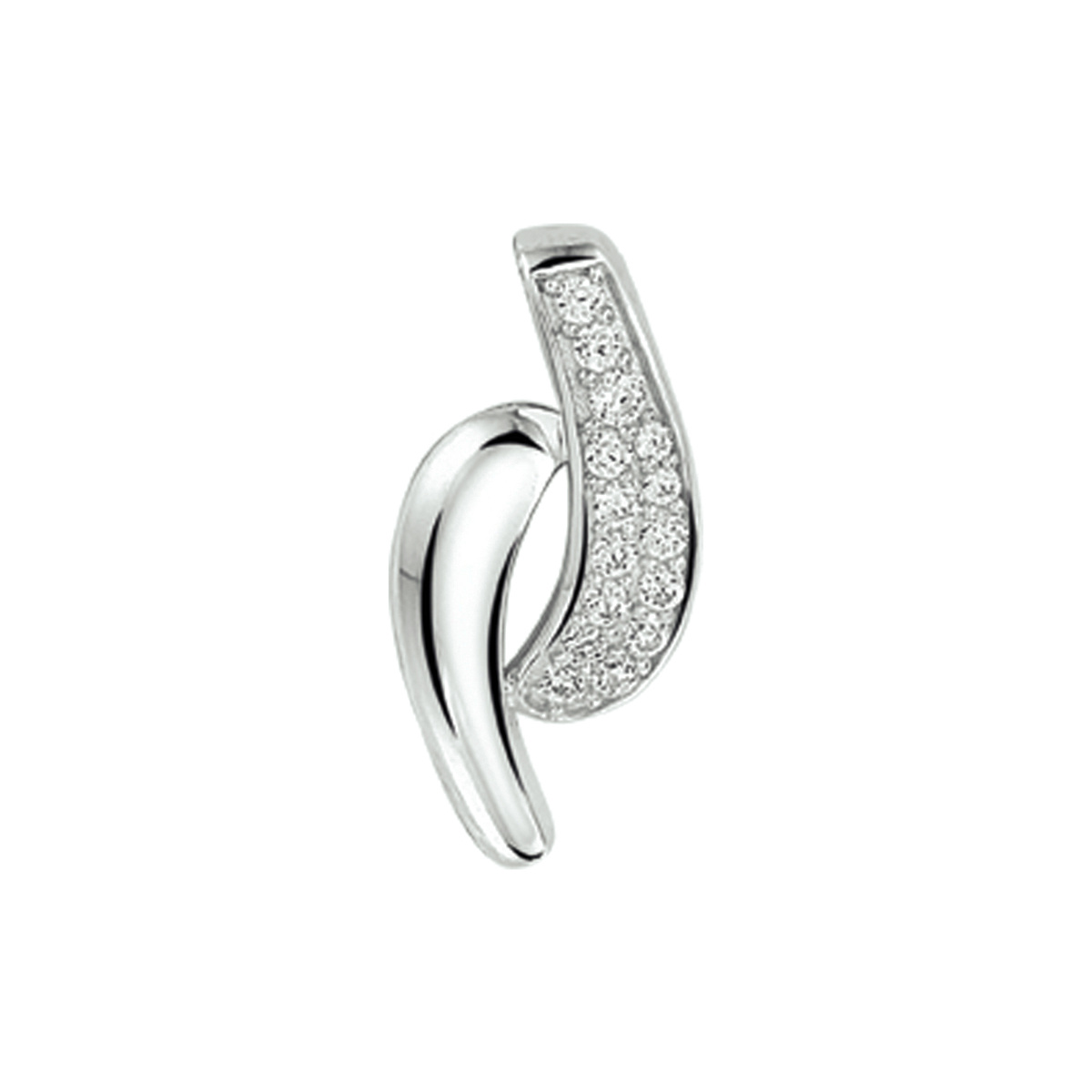 Hanger zilver gerhodineerd met zirconia