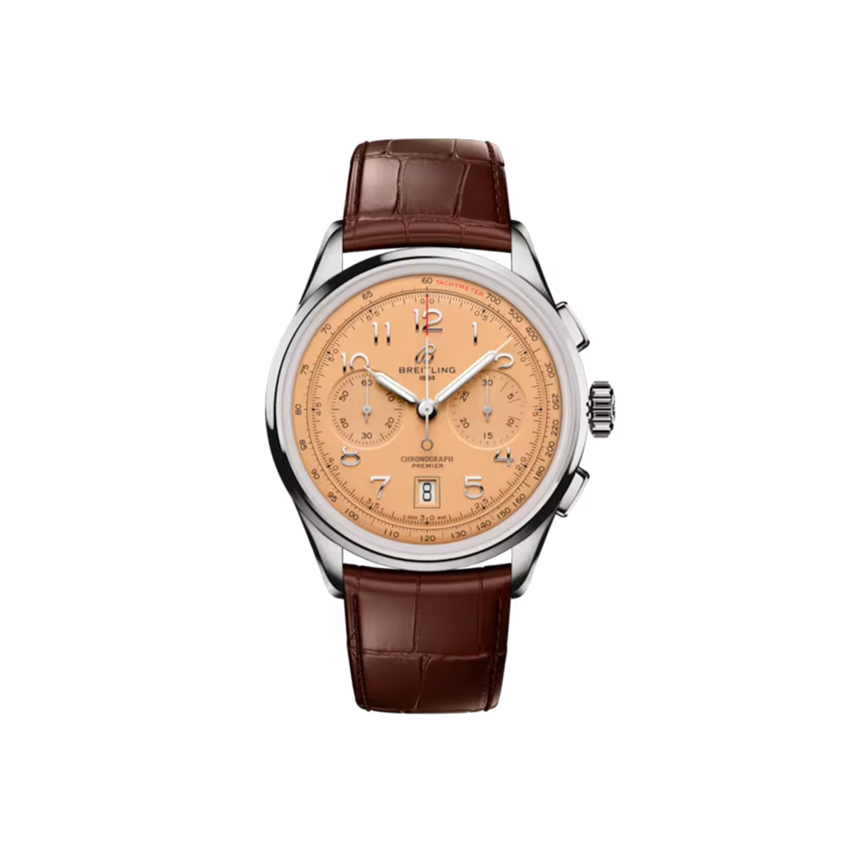Dit Breitling horloge behoort tot de Breitling Premier collectie. 
Referentienummer: AB0145331K1P2
Caliber: Breitling 01 (Manufacture)
