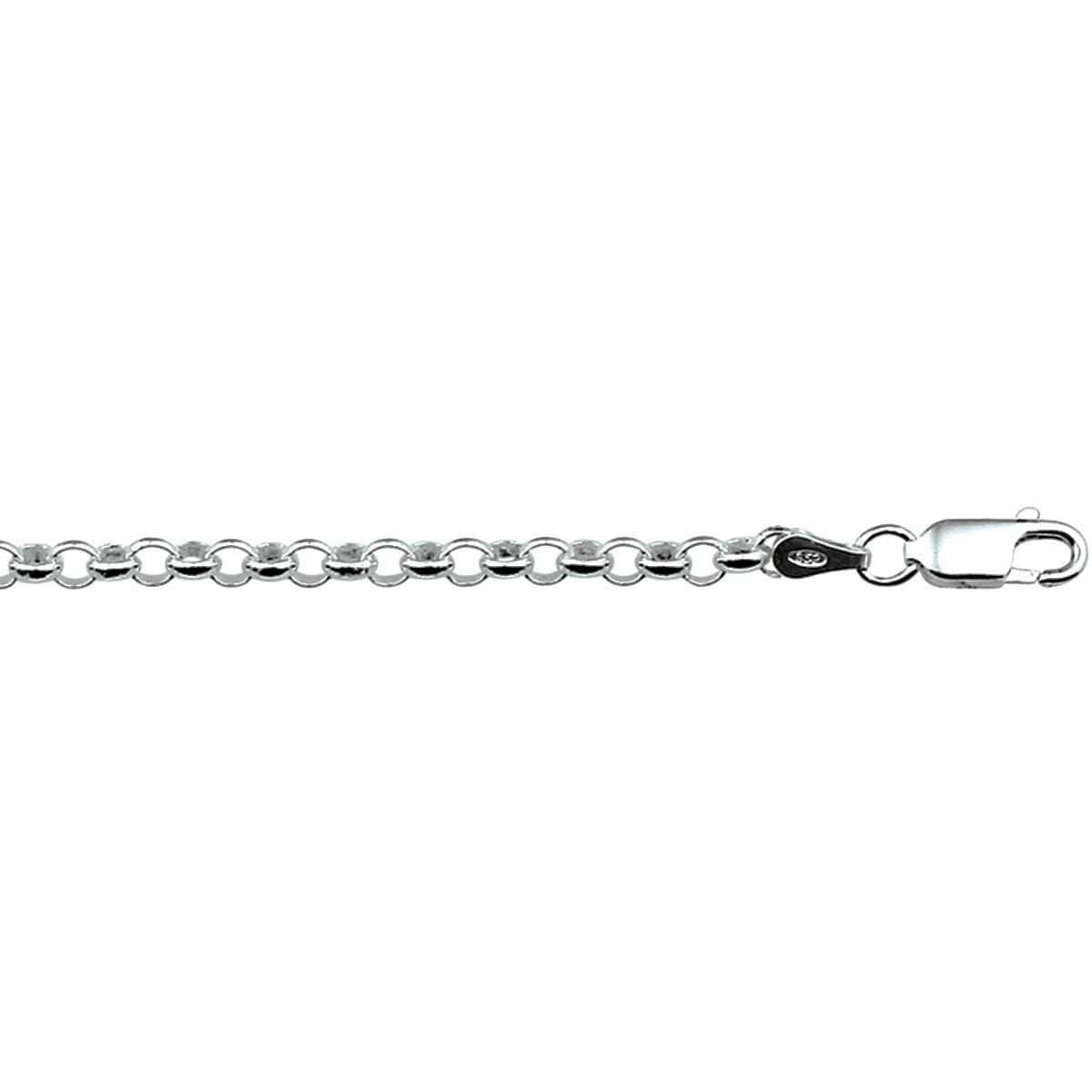 Gerhodineerd zilveren jasseron schakel. De schakelbreedte is 3.6mm.