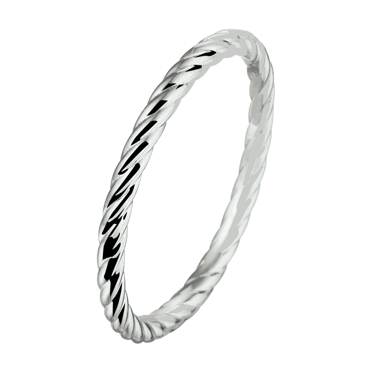 Gerhodineerd 925 zilveren aanschuifring. De ring heeft een breedte van 1.5mm.