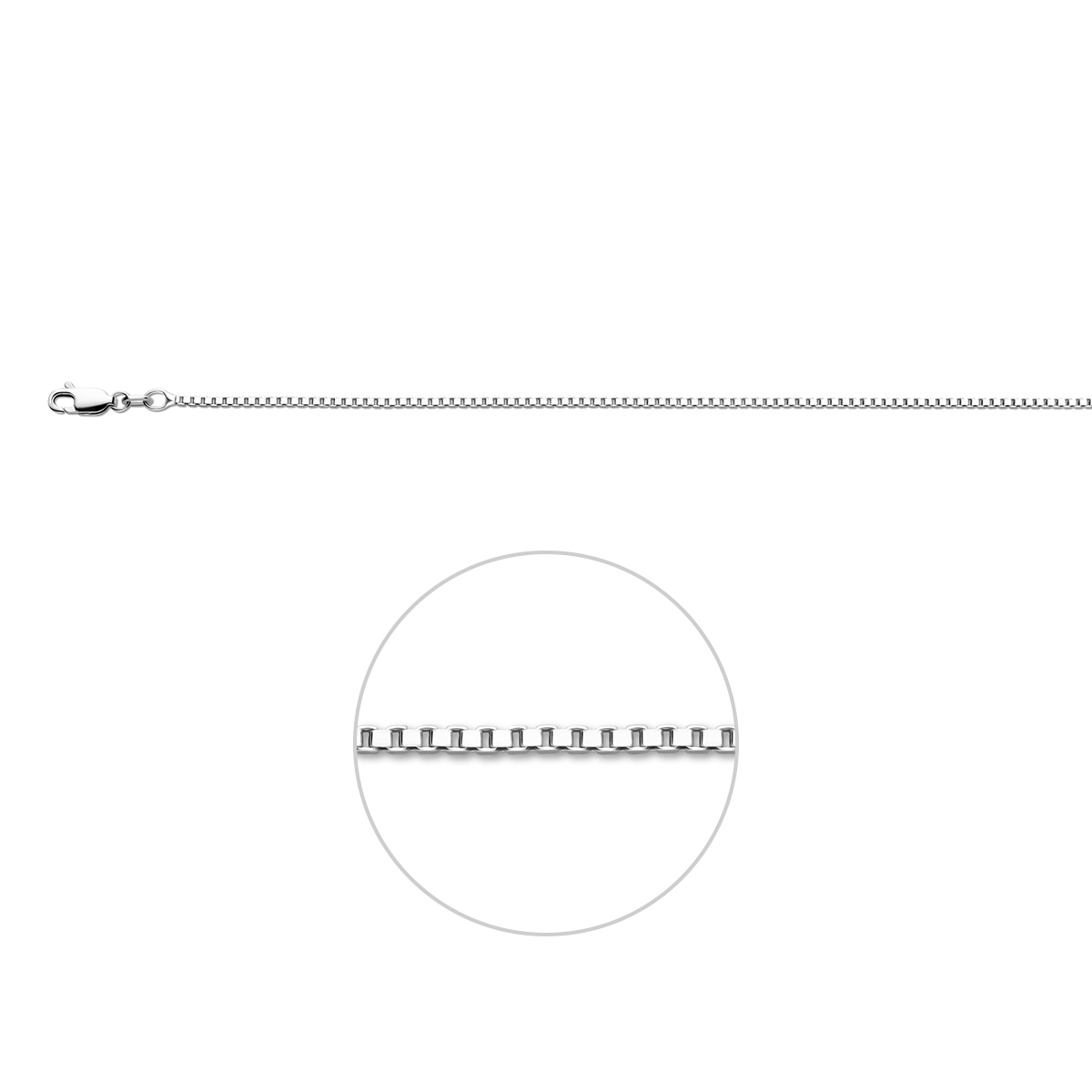 Gerhodineerd 925 zilveren collier met een schakelbreedte van 1.4mm en een stevige karabijn sluiting.