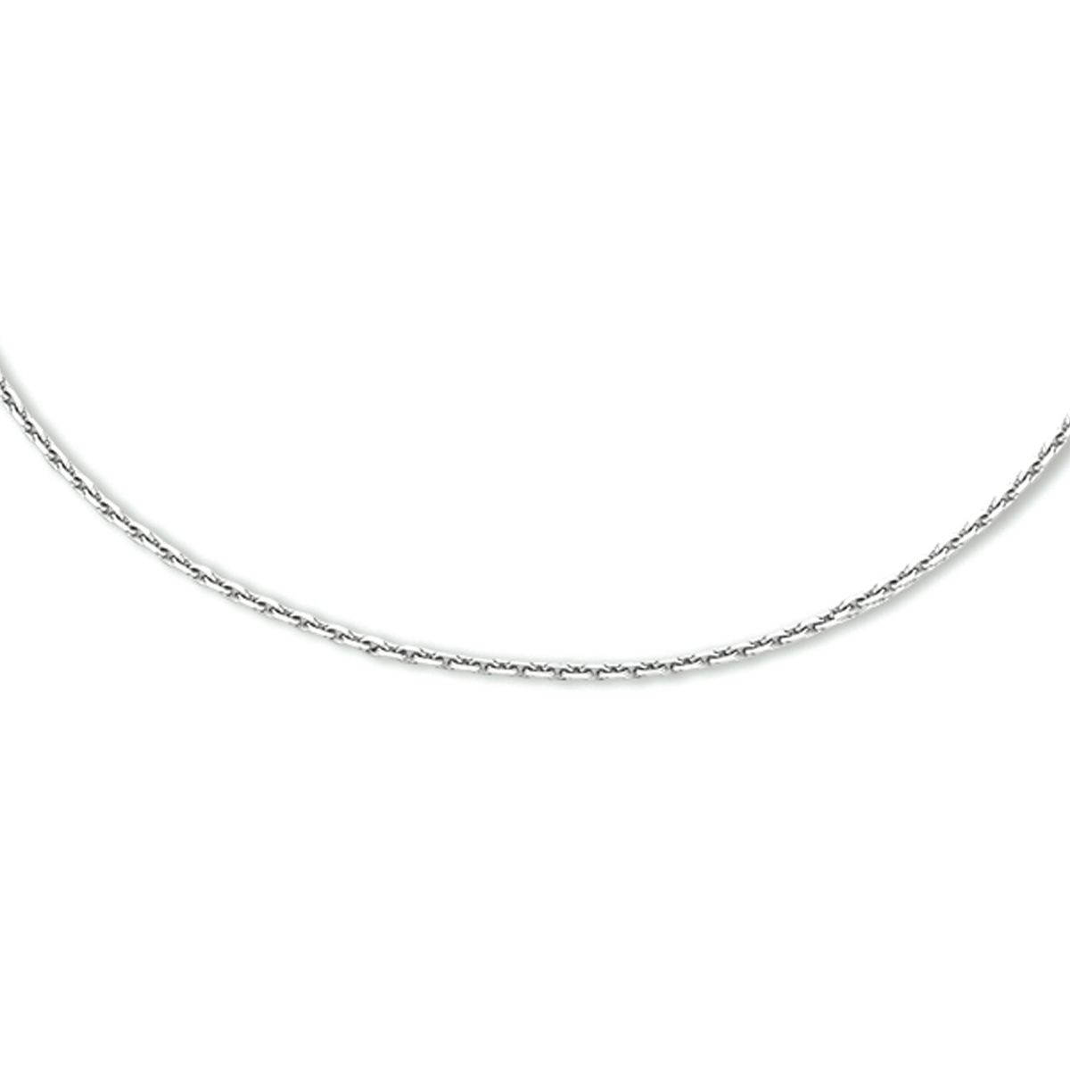 Gerhodineerd 925 zilveren anker collier met een schakelbreedte van 1.1mm en een gediamanteerde afwerking.