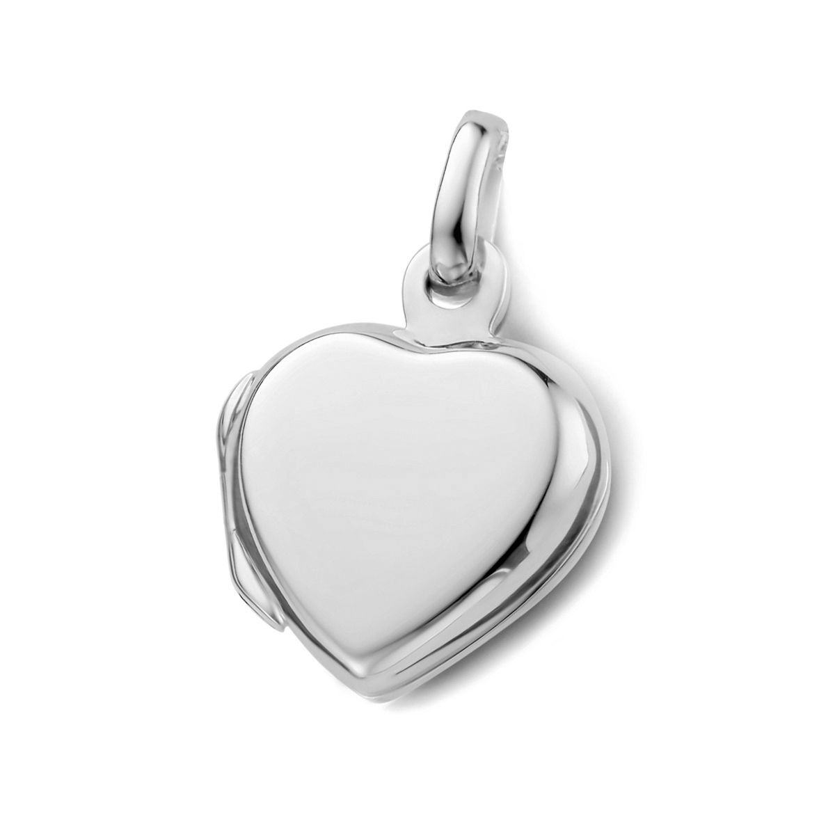 Gerhodineerd 925 zilveren hanger uitgevoerd in de vorm van een hart. Het hart heeft een afmeting van 12.5x13mm.