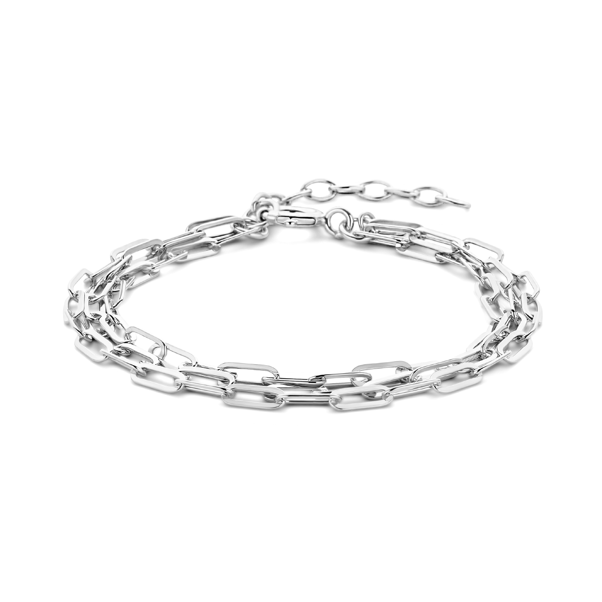 Gerhodineerd 925 zilveren armband met een draaglengte van 16cm en een exensie van 3cm. De armband heeft een schakelbreedte van 2.8mm.