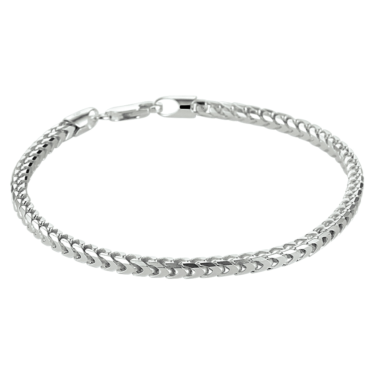 Gerhodineerd 925 zilveren lengte artikel met een gourmette schakel. Uitgevoerd met een karabijn sluiting. De schakelbreedte is 3.0mm.