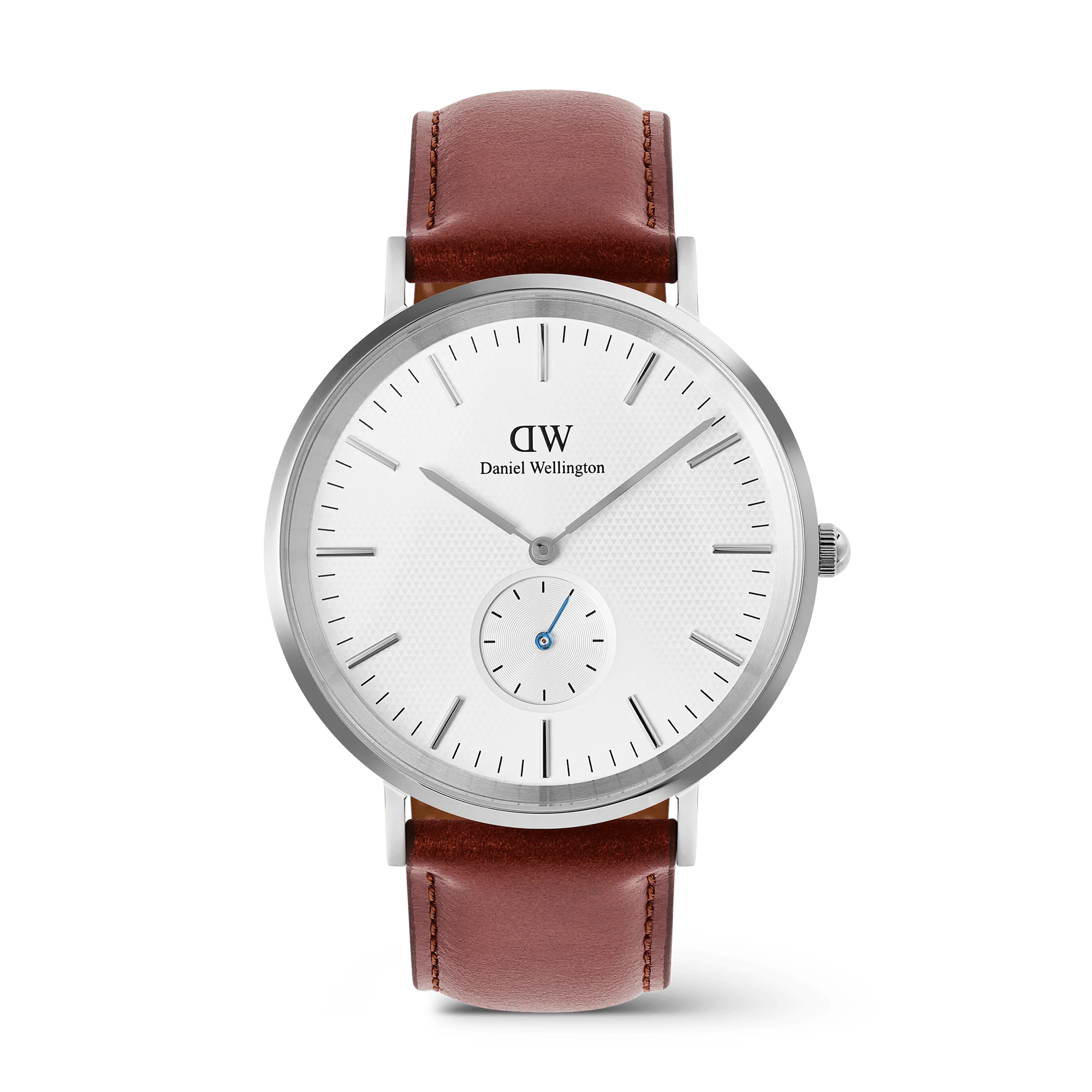 De Daniel Wellington Horloge Classic Multi-Eye St Mawes Off-white Sunray Silver (modelnummer DW00100867) heeft een witte wijzerplaat, zilverkleurige roestvrijstalen kast, bruine leren band, en is analoog met streepjesindex. Diameter 40 mm, dikte 8 mm. Elegant en minimalistisch; perfect voor elke gelegenheid. Draag het met zakelijke of casual outfits voor een tijdloze uitstraling.