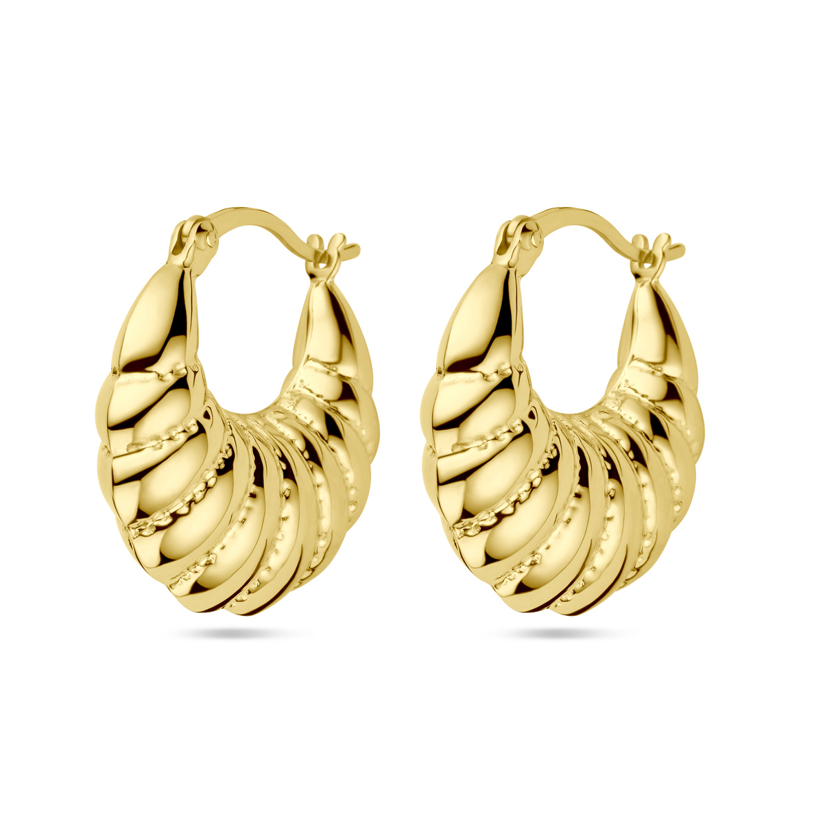 Verguld op 925 zilveren oorringen met een afmeting van 23x8.5mm. Geen garantie op de plating.