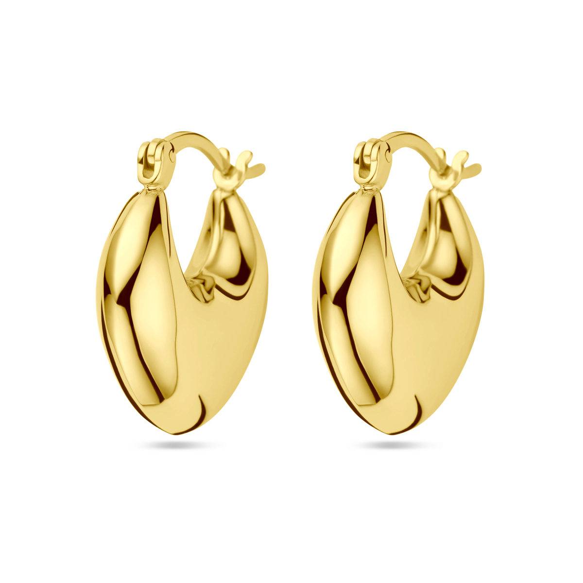 Verguld op 925 zilveren oorringen met een afmeting van 20x18mm. Geen garantie op de plating.