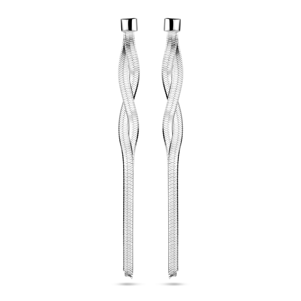 Gerhodineerd 925 zilveren oorhangers met een totale hoogte van 60mm.