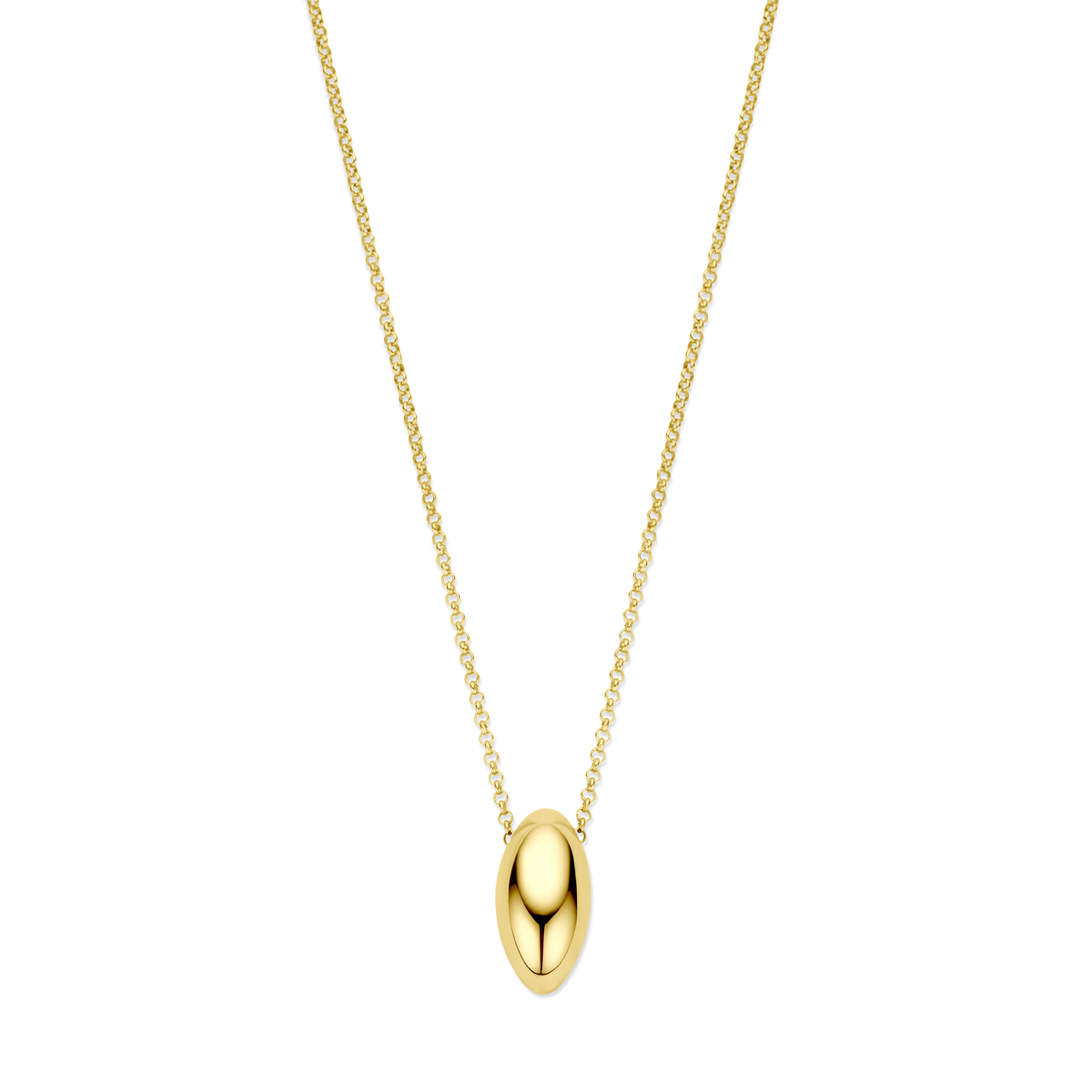 Verguld geel op 925 zilveren collier met een draaglengte van 41cm en een extensie van 4cm. Het collier heeft een schakelbreedte van 1.7mm en is uitgevoerd met karabijnsluiting. Geen garantie op plating.